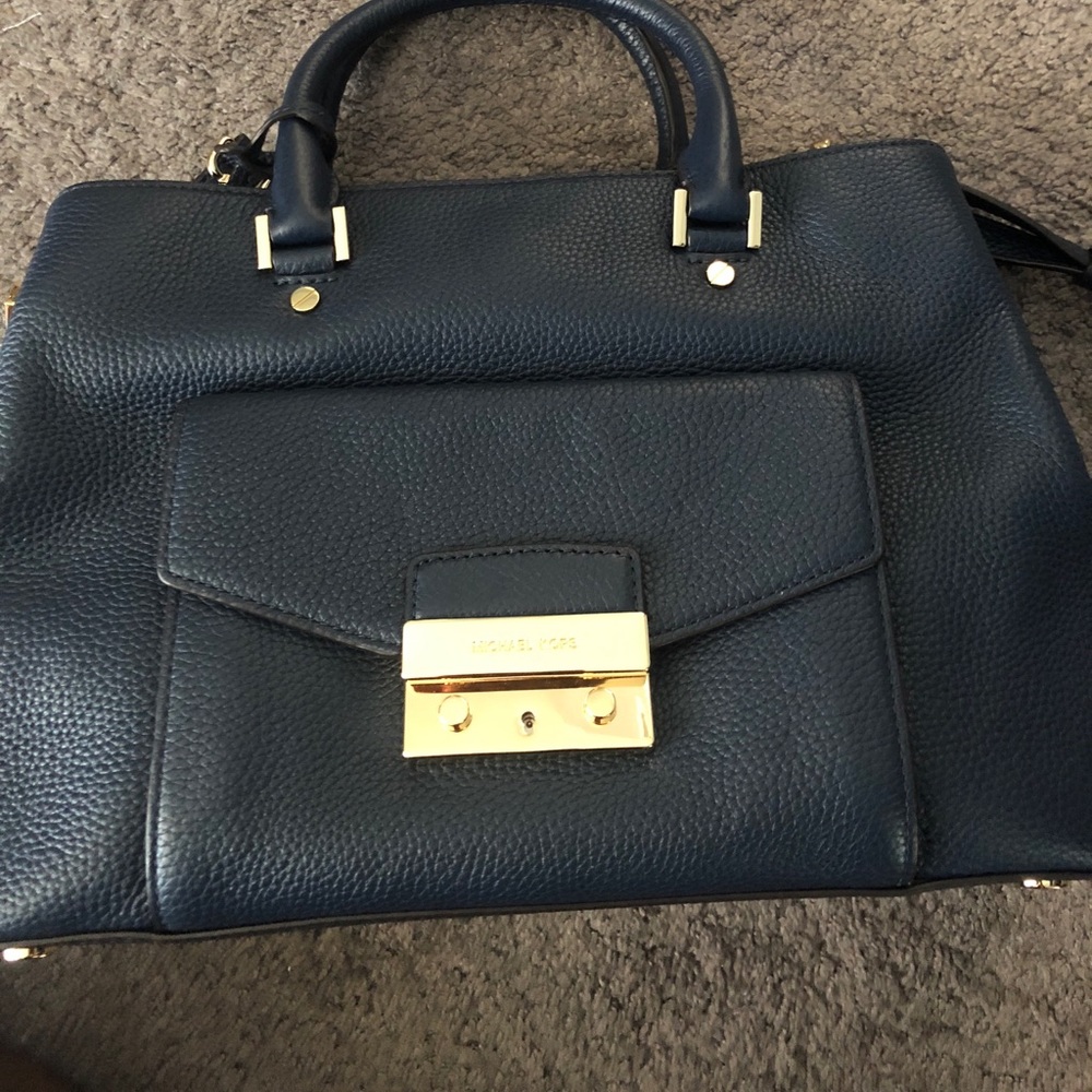 Michael Kors Navy Blue Satchel - Picture 4 of 8
